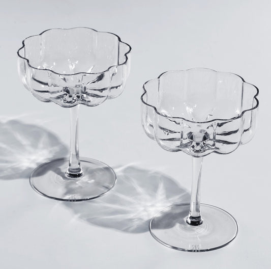 Set of 2 - Petals Glass Coupes